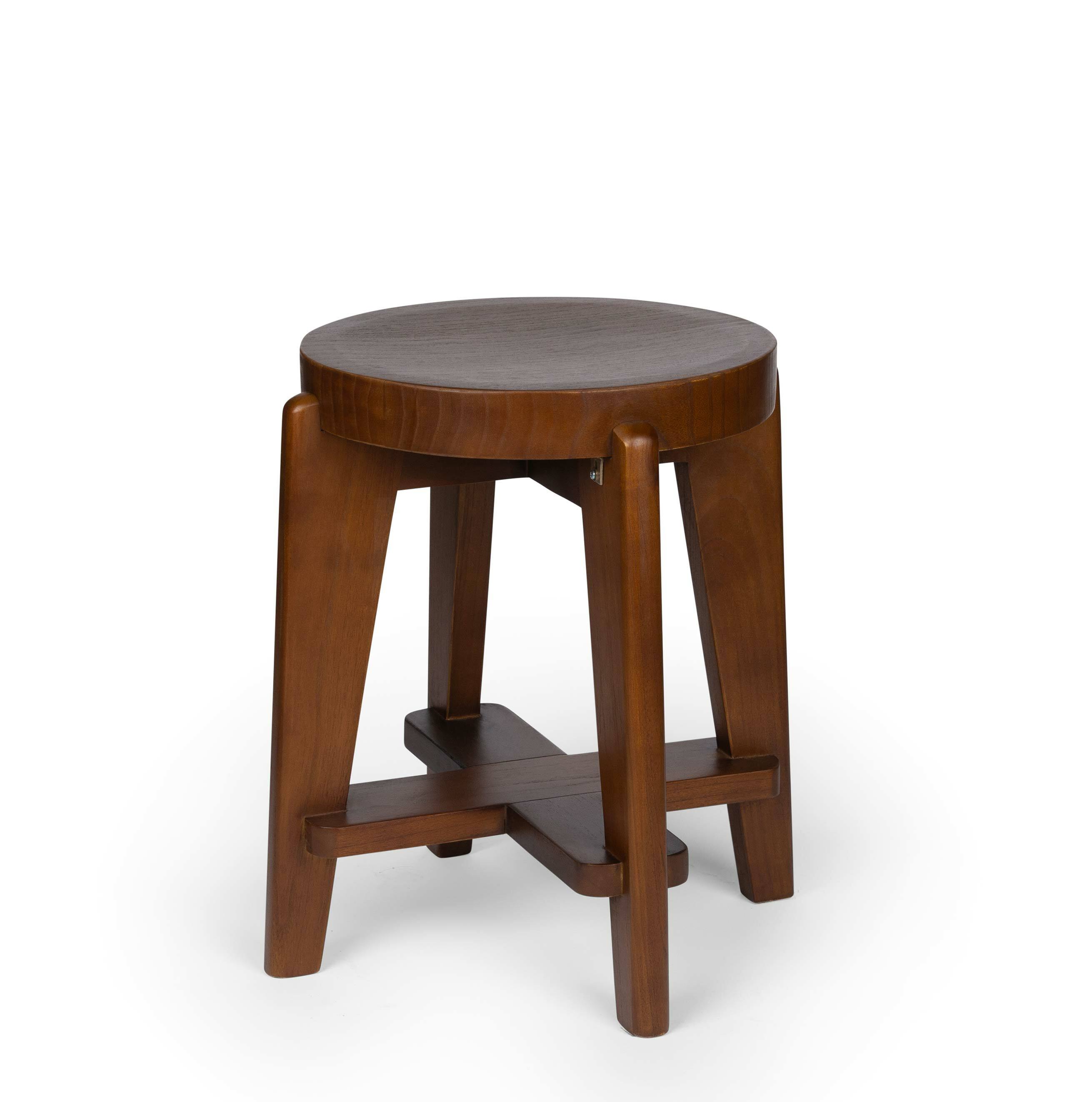 Low Bar Stool Wood Dark Brown DETJER
