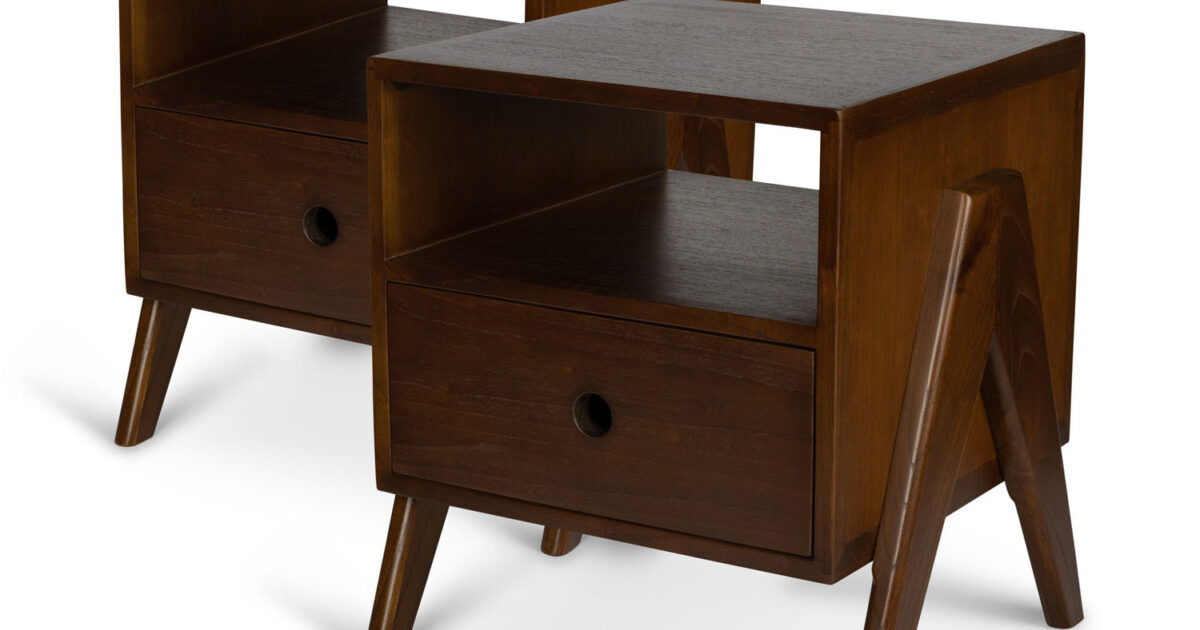 KOMFOTTEU Nachtkastje, kleine bijzettafel van hout, modern nachtkastje KOMFOTTEU Nachtkastje, kleine bijzettafel van hout, modern nachtkastje